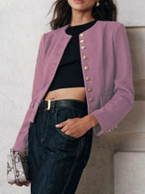 Blazer cuello redondo con botones
