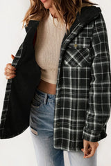 Chaqueta con capucha de cuadros