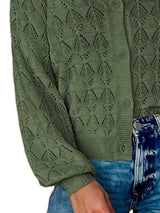 Cárdigan chic de cuello en V con detalles calados