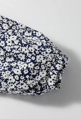 Blusa estampado floral con cuello en V y manga larga
