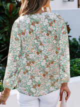Blusa boho estampado floral con cuello en V