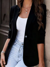 Blazer formal de una fila de botones con solapa