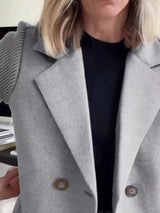 Chaqueta de punto canalé con solapa y doble botonadura