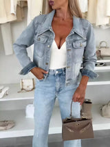 Cazadora vaquera cropped chic