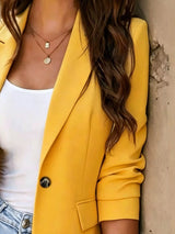 Blazer formal de una fila de botones con solapa