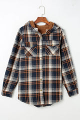 Chaqueta con capucha de cuadros