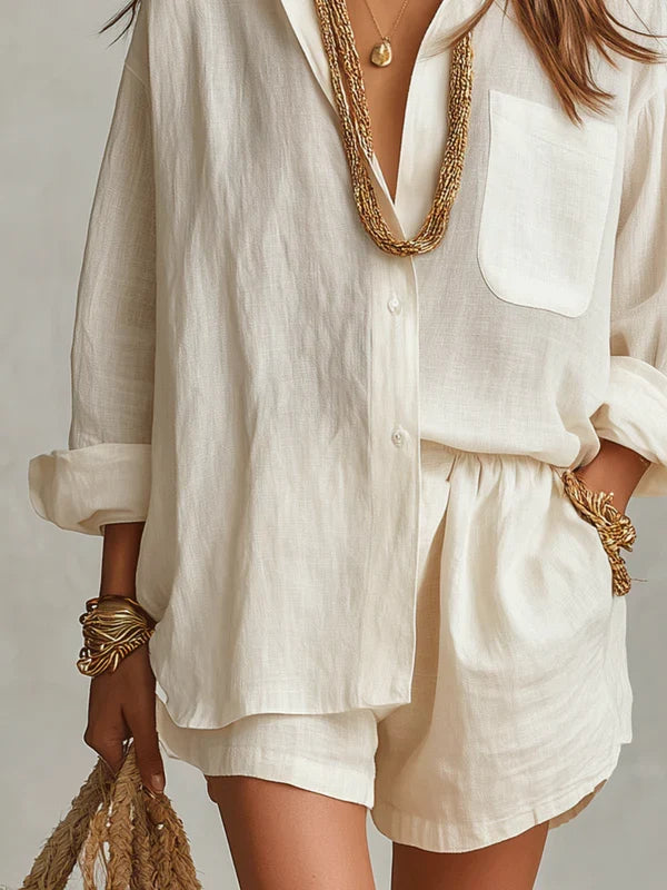 BIANCA · CONJUNTO BOHO DE LINO