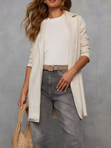 Blazer largo abierto con solapa