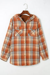 Chaqueta con capucha de cuadros
