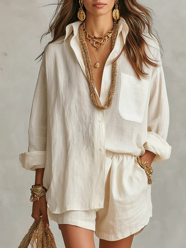 BIANCA · CONJUNTO BOHO DE LINO