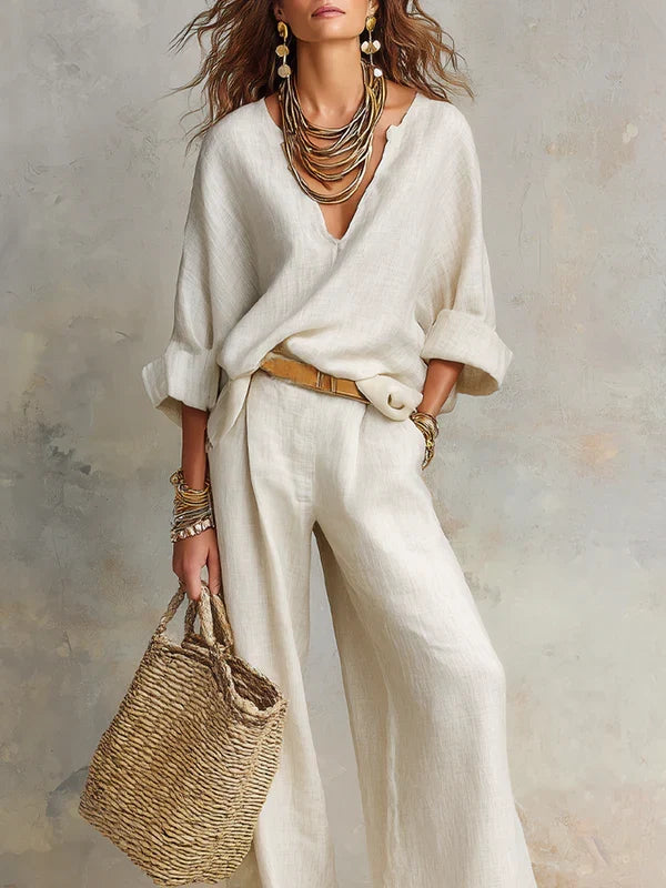 TARA · CONJUNTO RESORT DE LINO NATURAL