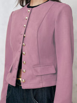 Blazer cuello redondo con botones