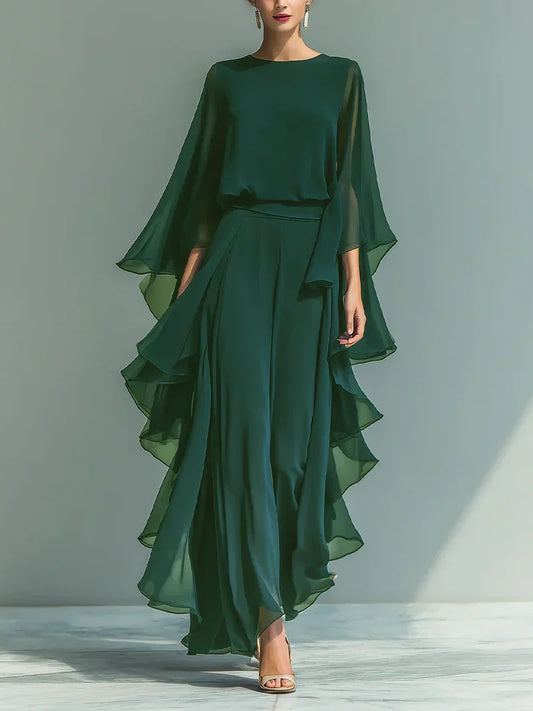 Aurora | Elegante conjunto de gasa con volantes