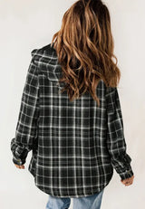 Chaqueta con capucha de cuadros