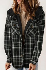 Chaqueta con capucha de cuadros