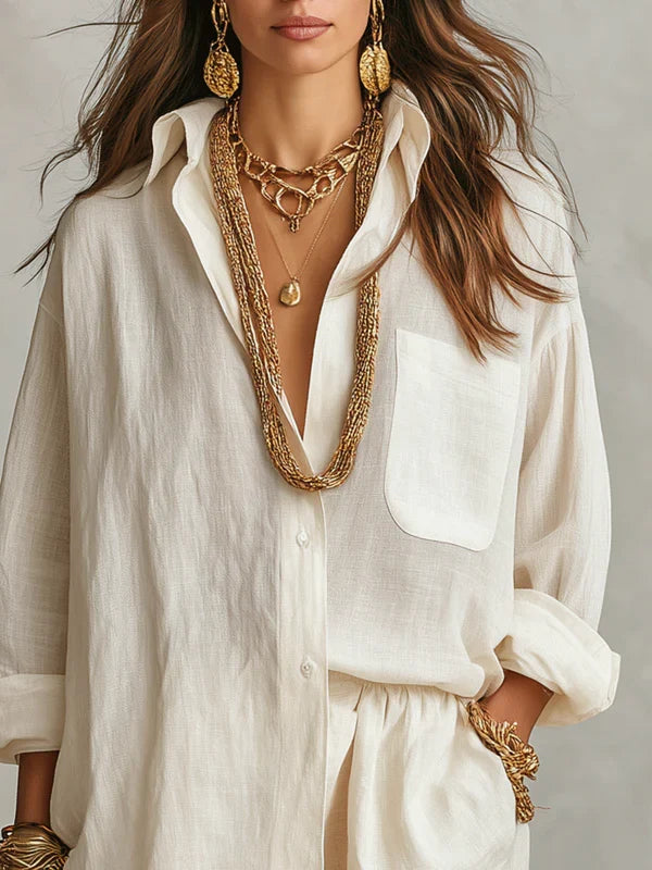 BIANCA · CONJUNTO BOHO DE LINO