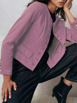 Blazer cuello redondo con botones