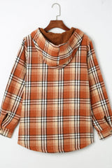 Chaqueta con capucha de cuadros