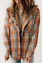 Chaqueta con capucha de cuadros
