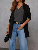 Blazer largo abierto con solapa