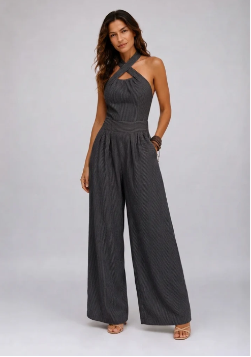 Bianca / Mono elegante con escote cruzado
