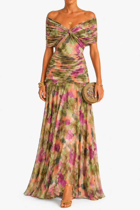 IGNACIA | Vestido Largo Plisado Floral