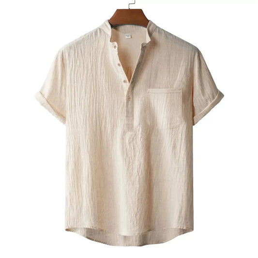 Camiseta Henley de Lino Kai