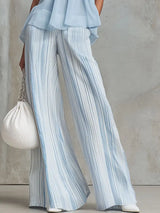 Novelya | Conjunto elegante con top sin mangas y pantalones anchos a rayas