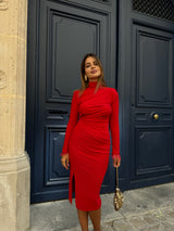 Vestido Midi Plumas