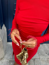 Vestido Midi Plumas