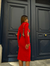 Vestido Midi Plumas