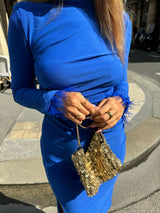 Vestido Midi Plumas