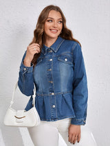 Cazadora vaquera con peplum