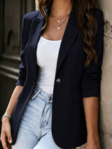 Blazer formal de una fila de botones con solapa