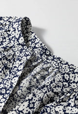 Blusa estampado floral con cuello en V y manga larga