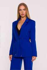 Blazer oversize de un botón con bolsillos de parche