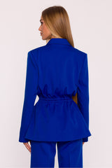 Blazer oversize de un botón con bolsillos de parche
