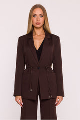 Blazer oversize de un botón con bolsillos de parche