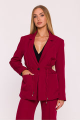 Blazer oversize de un botón con bolsillos de parche
