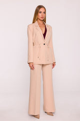 Blazer oversize de un botón con bolsillos de parche