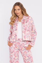 Chaqueta estampado floral con bolsillos