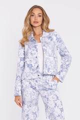Chaqueta estampado floral con bolsillos