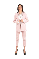 Blazer abierto con solapa y bolsillos