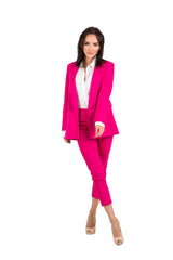 Blazer abierto con solapa y bolsillos