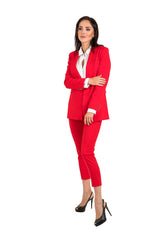 Blazer abierto con solapa y bolsillos