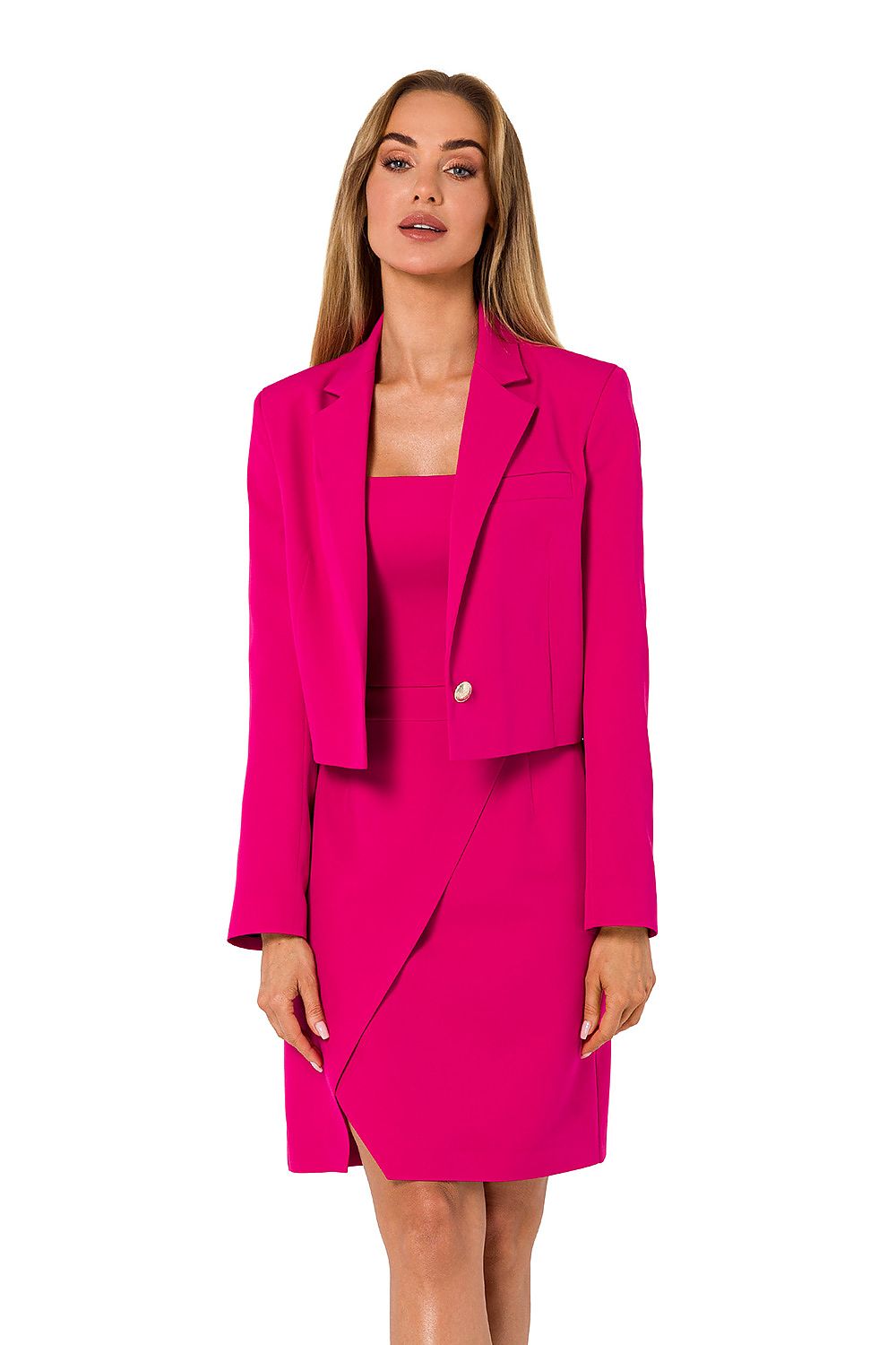 Blazer cropped de un botón con solapa