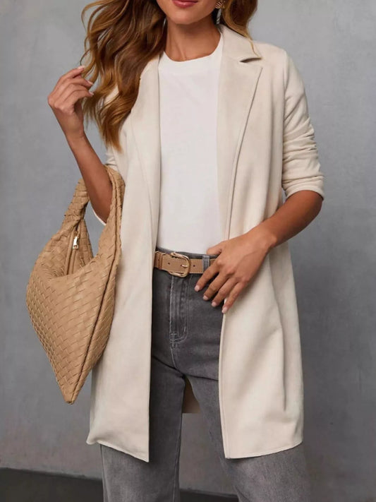 Blazer largo abierto con solapa