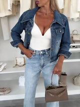 Cazadora vaquera cropped chic