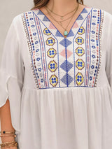 Blusa boho estampado geométrico con manga 3/4