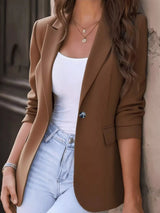 Blazer formal de una fila de botones con solapa